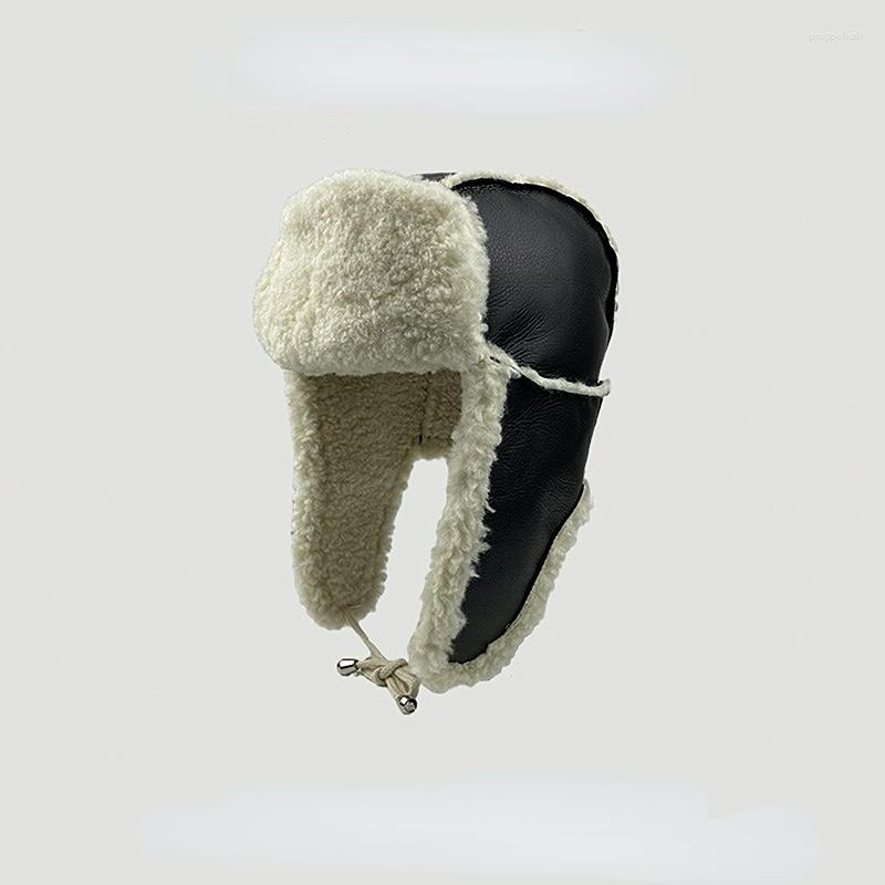 Berets All-Match Stitching Lamb Wool Lei Feng Hat Men And Women Winter Thickened Earflaps Windproof, Black
Berets All-Match Stitching Lamb Wool Lei Feng Hat Men And Women Winter Thickened Earflaps Windproof, Black