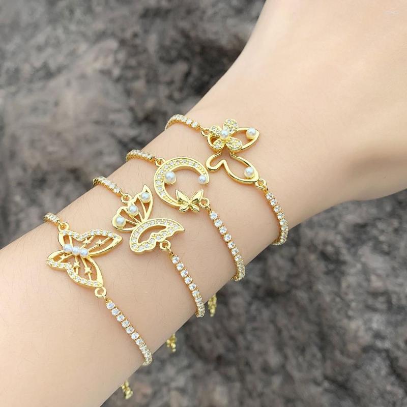Charm Bracelets Temperament Simple Gold Pearl Butterfly Inlaid Zircon Bracelet Fashion All-match Adjustable Copper Women Jewelry 1 Piece
Charm Bracelets Temperament Simple Gold Pearl Butterfly Inlaid Zircon Bracelet Fashion All-match Adjustable Copper Women Jewelry 1 Piece
