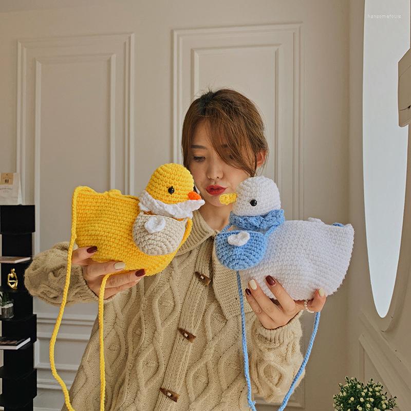 Evening Bags Hand Knitted Wool Bag Lovely Duck Messenger Fashion Soft Sister Cartoon Princess Travel Wave, White
Evening Bags Hand Knitted Wool Bag Lovely Duck Messenger Fashion Soft Sister Cartoon Princess Travel Wave, White