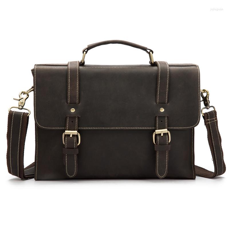 Briefcases Vintage Men Male Genuine Leather Shoulder Crossbody Bag Cow Business Handbag Suitcase Man Laptop Portfolio 1095, Brown
Briefcases Vintage Men Male Genuine Leather Shoulder Crossbody Bag Cow Business Handbag Suitcase Man Laptop Portfolio 1095, Brown