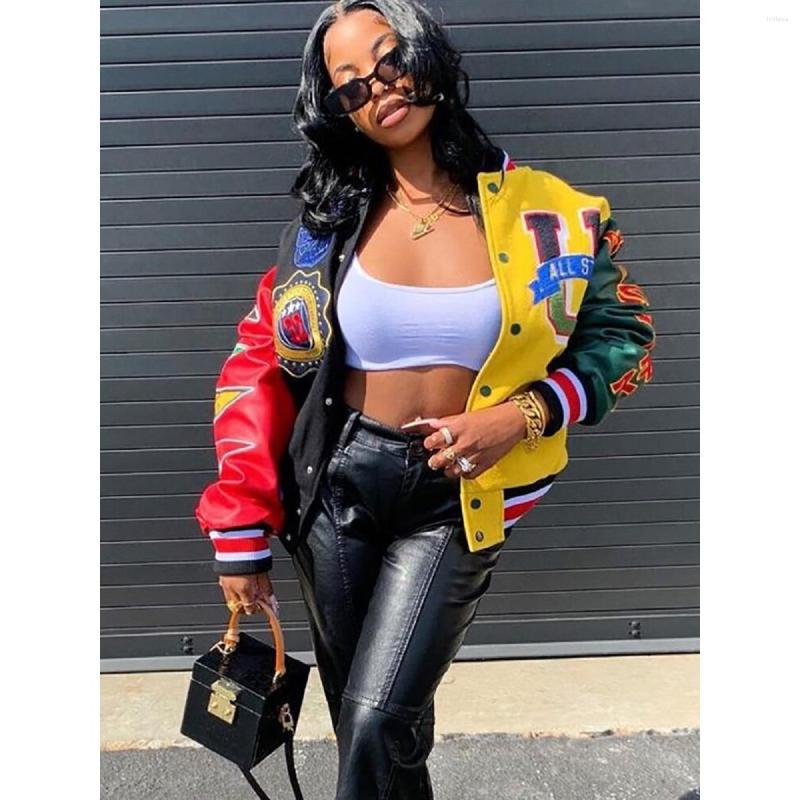 Women' Jackets Varsity Letter Baseball Coat Oversized Women 2023 Fall Winter Fashion Clothes Y2K Streetwear Casual Patchwork Jacket, Colorful
Women' Jackets Varsity Letter Baseball Coat Oversized Women 2023 Fall Winter Fashion Clothes Y2K Streetwear Casual Patchwork Jacket, Colorful