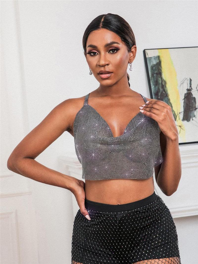 Women's Tanks Halter Sleeveless Women Cropped Top Night Club Party Tank Giltter Rhinestones Crystals Backless, Black
Women's Tanks Halter Sleeveless Women Cropped Top Night Club Party Tank Giltter Rhinestones Crystals Backless, Black