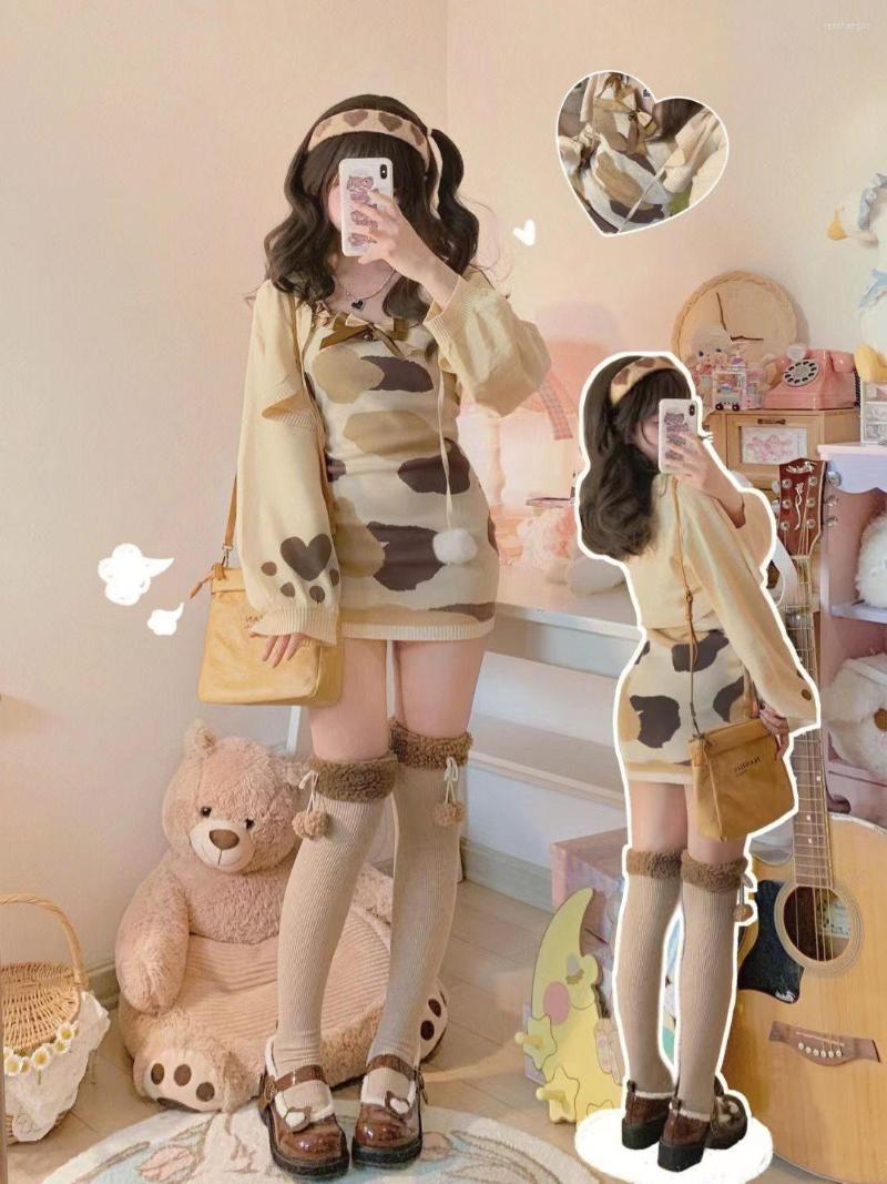Women' Suits Japanese Kawaii Knitwear Sling Dress Two-piece Retro Suit Female Tight Sexy Cute Style Women' Long Sleeve Off Shoulder
Women' Suits Japanese Kawaii Knitwear Sling Dress Two-piece Retro Suit Female Tight Sexy Cute Style Women' Long Sleeve Off Shoulder