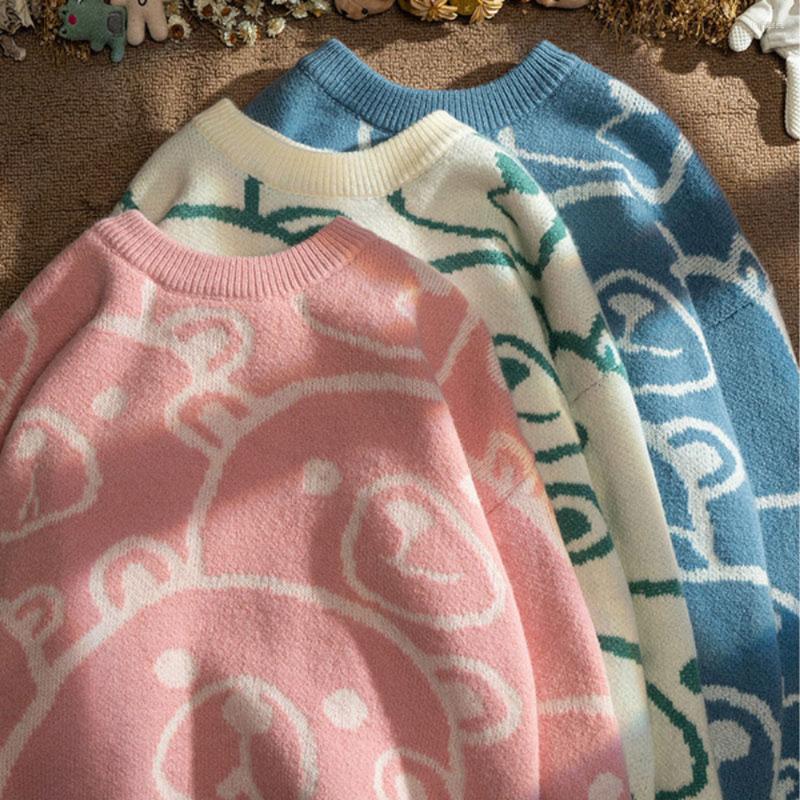 Men's Sweaters Cute Bear Knitted Sweater Men Korean Fashion Couple Women Baggy Casual Pullovers Male Tops, Beige
Men's Sweaters Cute Bear Knitted Sweater Men Korean Fashion Couple Women Baggy Casual Pullovers Male Tops, Beige