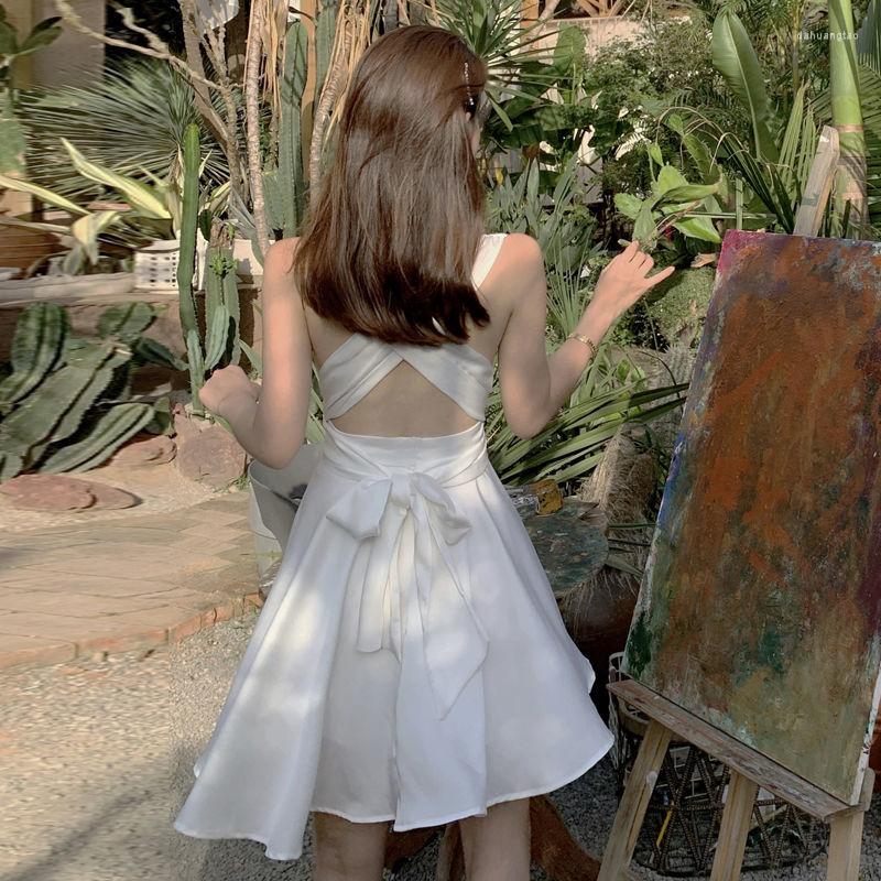 Casual Dresses Y2K Beautiful Back French Mini Dress 2023 Summer V-neck Cross Straps Hanging Neck Sleeveless Female Sundress, White
Casual Dresses Y2K Beautiful Back French Mini Dress 2023 Summer V-neck Cross Straps Hanging Neck Sleeveless Female Sundress, White