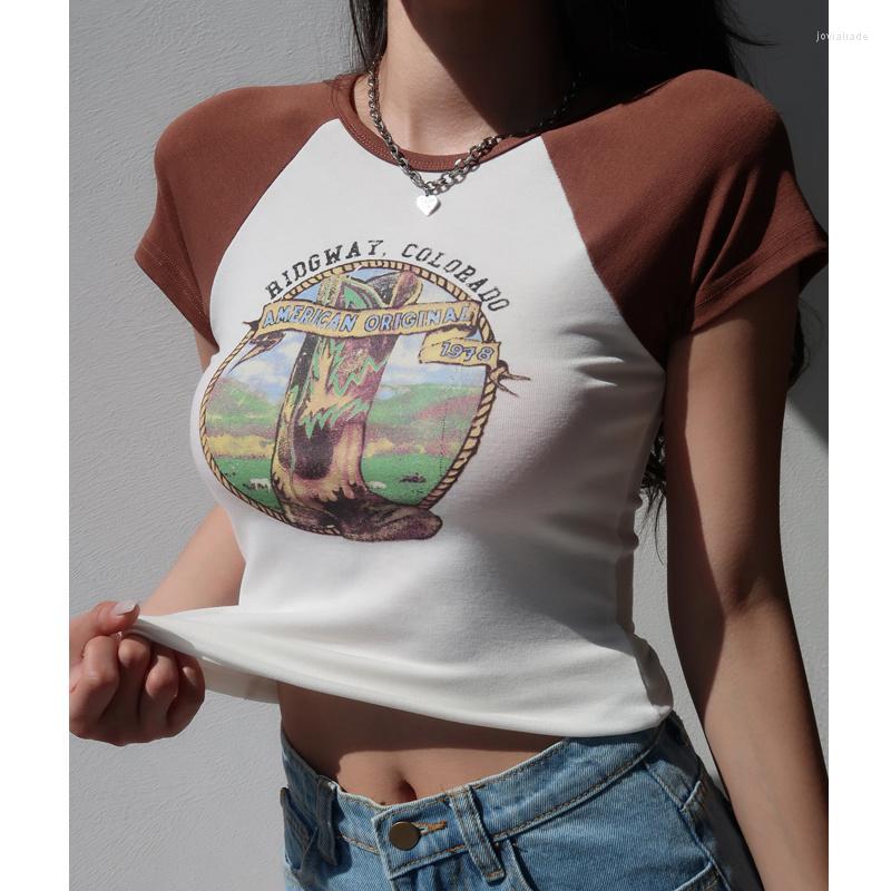 Women' T Shirts TVVOVVIN 2023 Retro Alphabet Print Pattern Round Neck Short-sleeved T-shirt Women' Summer Slim Sexy Short Top J5P4, Color panel
Women' T Shirts TVVOVVIN 2023 Retro Alphabet Print Pattern Round Neck Short-sleeved T-shirt Women' Summer Slim Sexy Short Top J5P4, Color panel