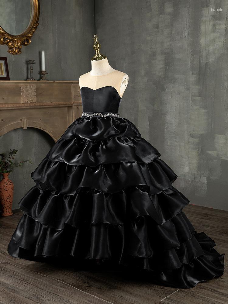 Ethnic Clothing Elegant Princess Black Beading Wedding Dress Girls Prom Long A-line Tailing Evening Dresses Birthday Party Costume
Ethnic Clothing Elegant Princess Black Beading Wedding Dress Girls Prom Long A-line Tailing Evening Dresses Birthday Party Costume