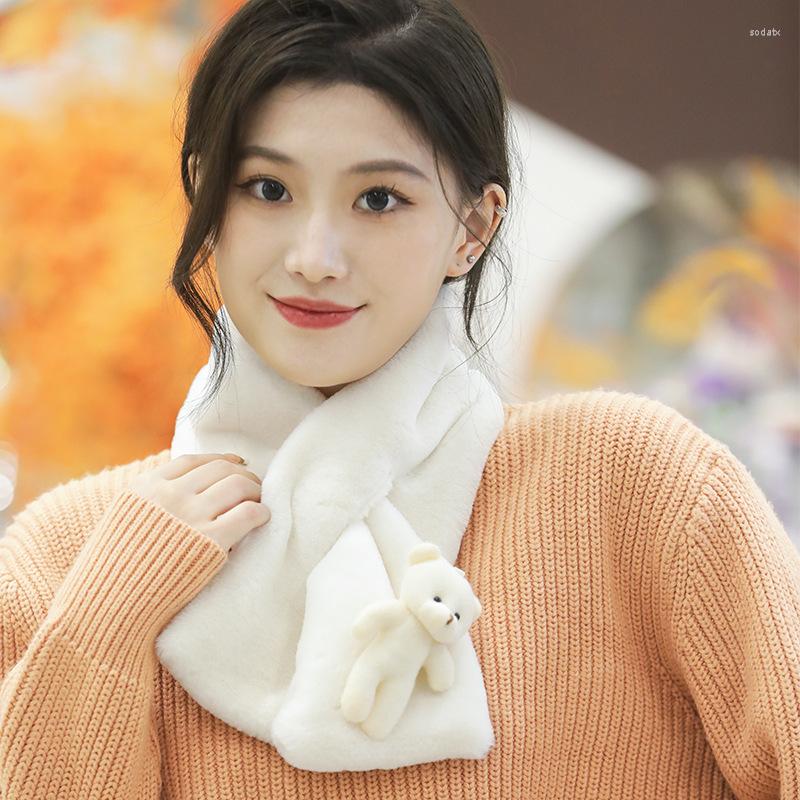 Scarves Cute Cartoon Bear Plush Scarf Women Student Winter Warm Fleece Thickened Cross Autumn Girl Korean Style Gift
Scarves Cute Cartoon Bear Plush Scarf Women Student Winter Warm Fleece Thickened Cross Autumn Girl Korean Style Gift