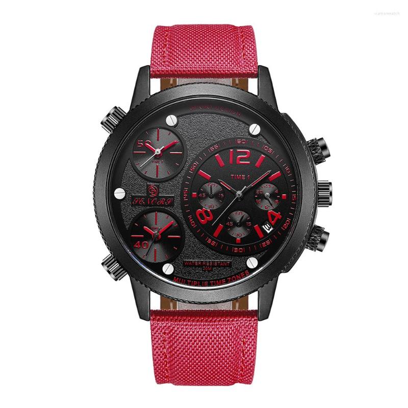 Wristwatches SENORS SN022 Multiple Time Zone Quartz Watch Sports Watches Men Multi-function Canvas Leather Bracelet Waterproof Male Clocks, Sn022 - 5
Wristwatches SENORS SN022 Multiple Time Zone Quartz Watch Sports Watches Men Multi-function Canvas Leather Bracelet Waterproof Male Clocks, Sn022 - 5