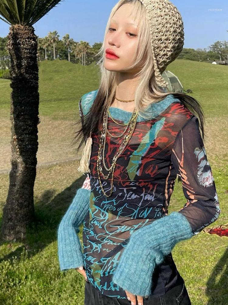 Women' T Shirts Korobov Y2k Clothes Mesh Splicing Sweater Shirt Autumn Winter Vintage Perspective Top Women Clothing Harajuku Style Ropa, Photo color
Women' T Shirts Korobov Y2k Clothes Mesh Splicing Sweater Shirt Autumn Winter Vintage Perspective Top Women Clothing Harajuku Style Ropa, Photo color