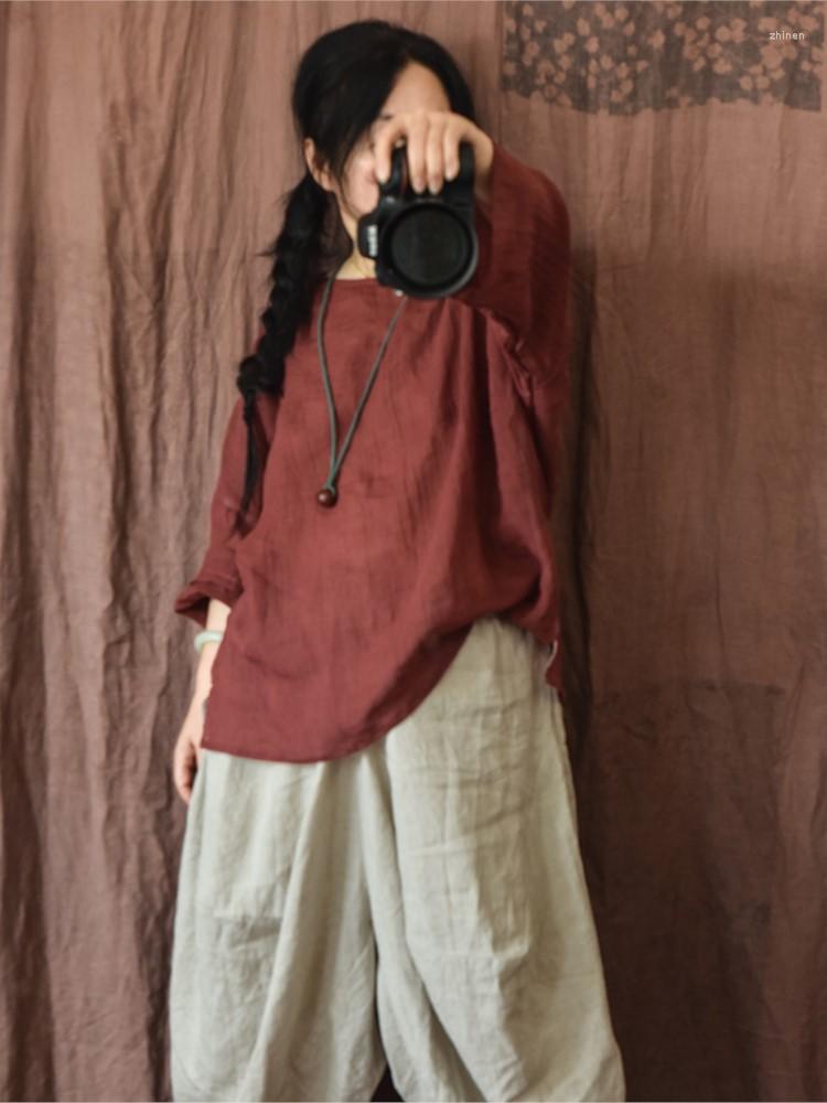 Women's Blouses Women Loose Ramie Blouse Ladies Solid Color Shirt Female 2023 Summer Vintage Tops, Green
Women's Blouses Women Loose Ramie Blouse Ladies Solid Color Shirt Female 2023 Summer Vintage Tops, Green