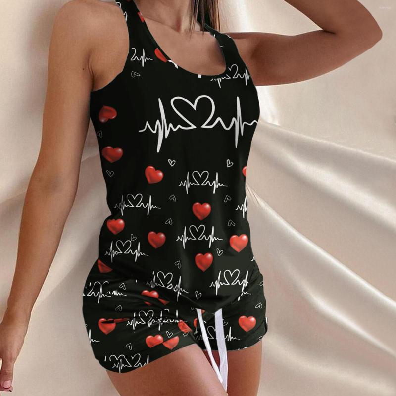 Women' Tracksuits Summer Women Two Piece Set Shorts Vest Vintage Pullover Sleeveless Printed Tops And Drawstring Waist Suit Femme, Green
Women' Tracksuits Summer Women Two Piece Set Shorts Vest Vintage Pullover Sleeveless Printed Tops And Drawstring Waist Suit Femme, Green