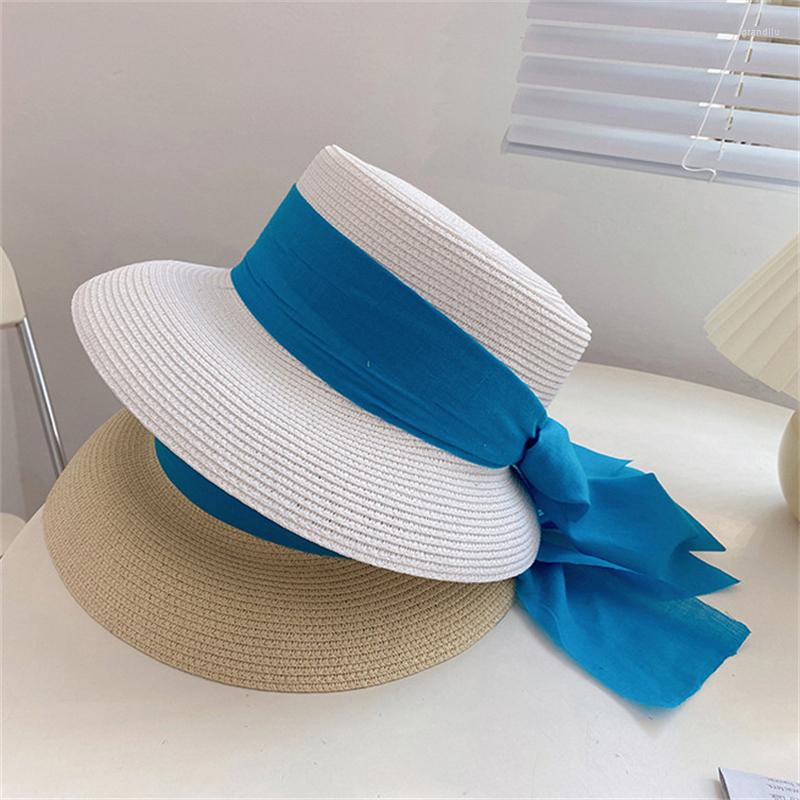 Berets Cute Fashion Women Straw Hat Bowknot Sun Kids Large Brim Beach Summer Boater Ribbon Round Flat Top Fedora, White
Berets Cute Fashion Women Straw Hat Bowknot Sun Kids Large Brim Beach Summer Boater Ribbon Round Flat Top Fedora, White