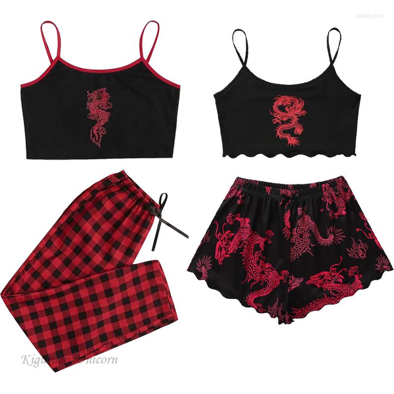 Women's Sleepwear Fashion Pajama Sets Sexy Sling Dragon Animal Print Women Lingerie Underwear Female Homewear Summer Pyjama Femme, 23
Women's Sleepwear Fashion Pajama Sets Sexy Sling Dragon Animal Print Women Lingerie Underwear Female Homewear Summer Pyjama Femme, 23