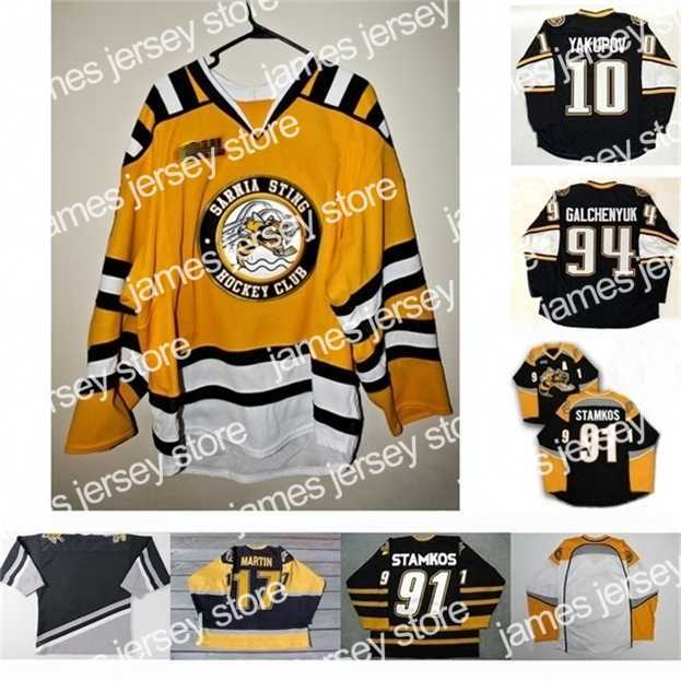 College Hockey Wears Nik1 Sarnia Sting 10 Nail Yakupov 91 Steven Stamkos 94 Alex Galchenyuk 17 Martin Mens Womens Youth cusotm any name any number Hockey Jersey