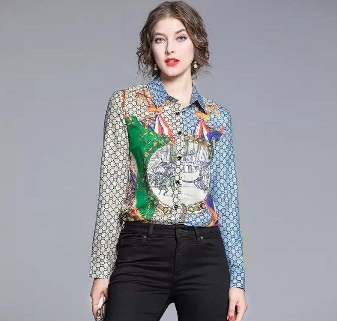 Designer Printed Black Shirts Women Runway Button Shirt Office Ladies Ribbon Bow Blouses Slim Fit Stylish Luxury Tops, 03
Designer Printed Black Shirts Women Runway Button Shirt Office Ladies Ribbon Bow Blouses Slim Fit Stylish Luxury Tops, 03