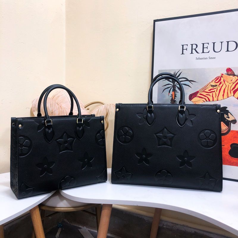 Designer Women Bag Embossed flower Monograms ONTHEGO GM MM Bags Leather louiseitys Handbag viutonity Purse Tote Shoulder Crossbody Female Backpack Lvs ON THE GO