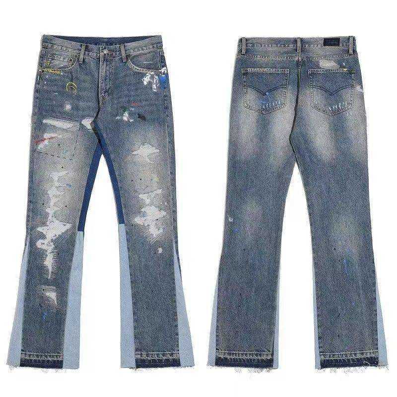Fashion Brand Designer Graffiti Pants Gallxxyed Loose Casual High Street Patch Broken Splice Horn Slight Rag Men's Jeans, Wash blue
Fashion Brand Designer Graffiti Pants Gallxxyed Loose Casual High Street Patch Broken Splice Horn Slight Rag Men's Jeans, Wash blue