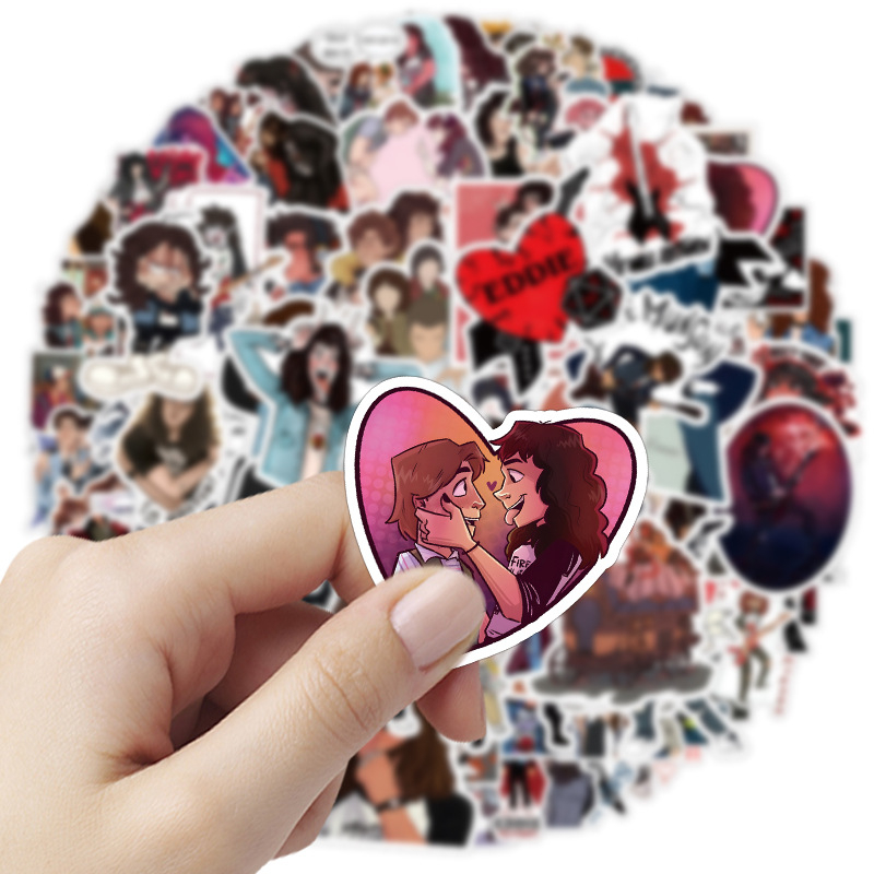 50Pcs Stranger Things Season 4 Eddie Munson Stickers Cartoon Graffiti Decals DIY Laptop Phone Suitcase Sticker Kid Toy