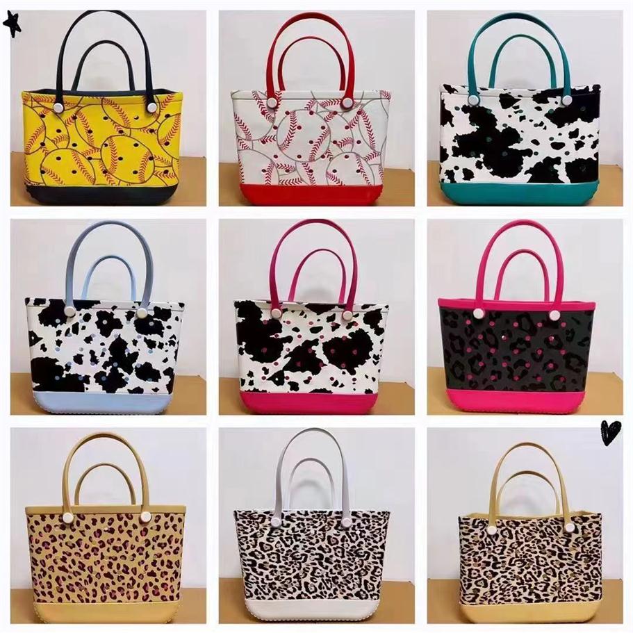 Waterproof Woman Eva Tote Large Shopping Basket Bags Washable Beach Silicone Bogg Bag Purse Eco Jelly Candy Lady Handbags244H