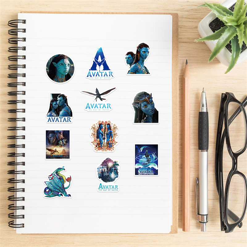 50Pcs Cartoon Movie The Way of Water Stickers Avatar Jake Sully Graffiti Stickers for DIY Luggage Laptop Skateboard Motorcycle Bicycle Sticker