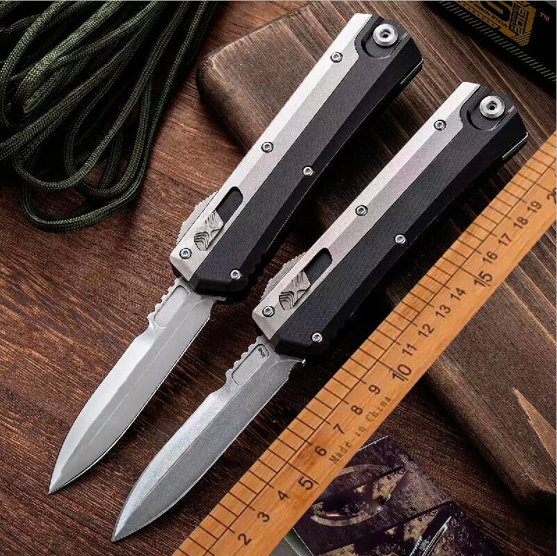 Newest Mic 184-10S Signature Series Glykon Automatic Knife 3.5" D2 Double Edge Blade T6061 Aviation Aluminum Handles with Titanium Overlays Tactical Survival knives
Newest Mic 184-10S Signature Series Glykon Automatic Knife 3.5" D2 Double Edge Blade T6061 Aviation Aluminum Handles with Titanium Overlays Tactical Survival knives