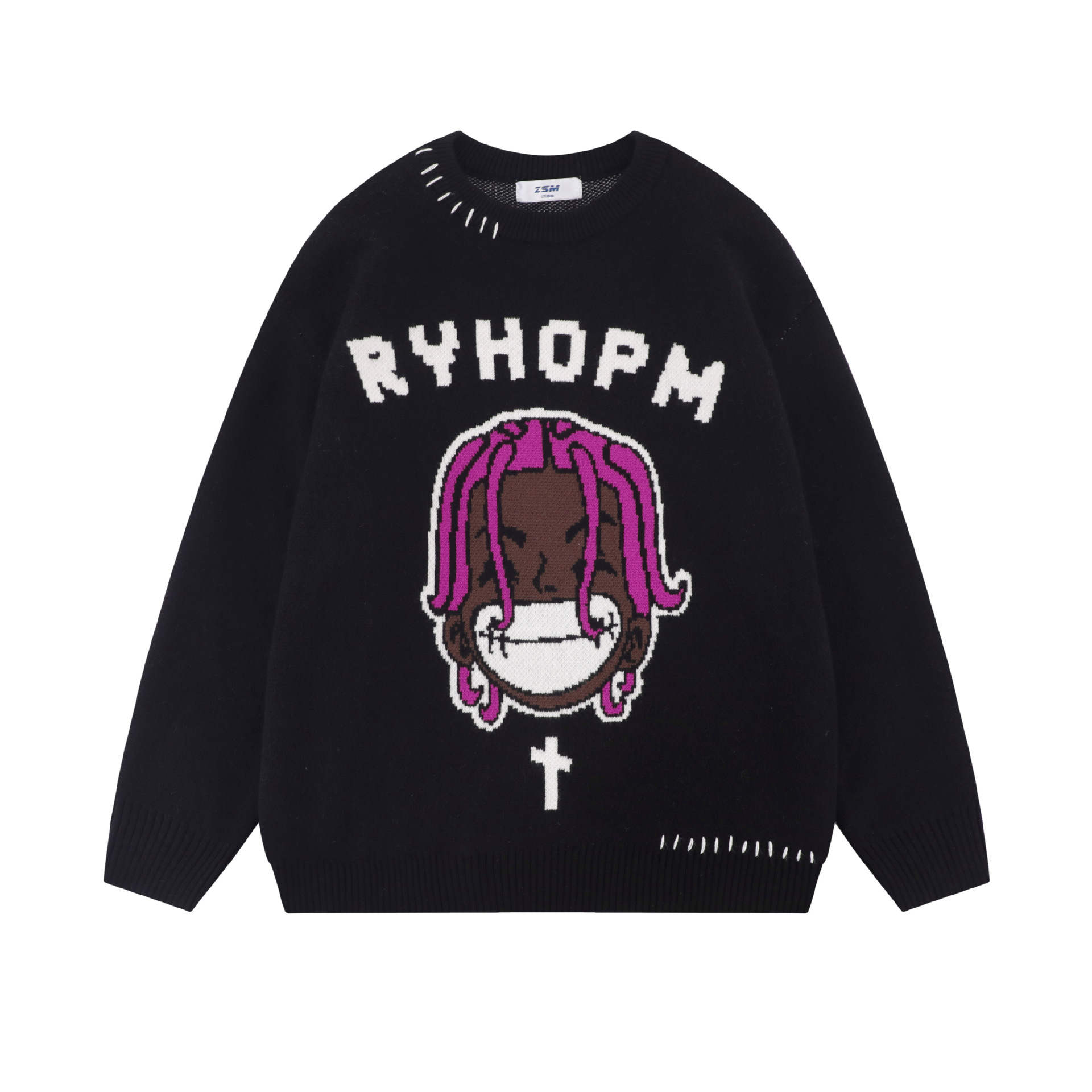 Hip Hop Sweater Streetwear Harajuku Knitted Japanese Anime Cartoon Pullover Jumpers 2023 Autumn Fashion Casual Pullover Couples, Black
Hip Hop Sweater Streetwear Harajuku Knitted Japanese Anime Cartoon Pullover Jumpers 2023 Autumn Fashion Casual Pullover Couples, Black