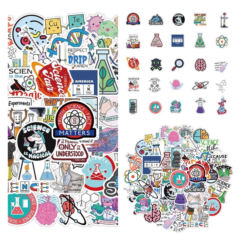 50PCS Science Vinyl Stickers Water Bottle Laptop Mobile Phone Skateboard Kids Adult Stickers, Multi colors
50PCS Science Vinyl Stickers Water Bottle Laptop Mobile Phone Skateboard Kids Adult Stickers, Multi colors