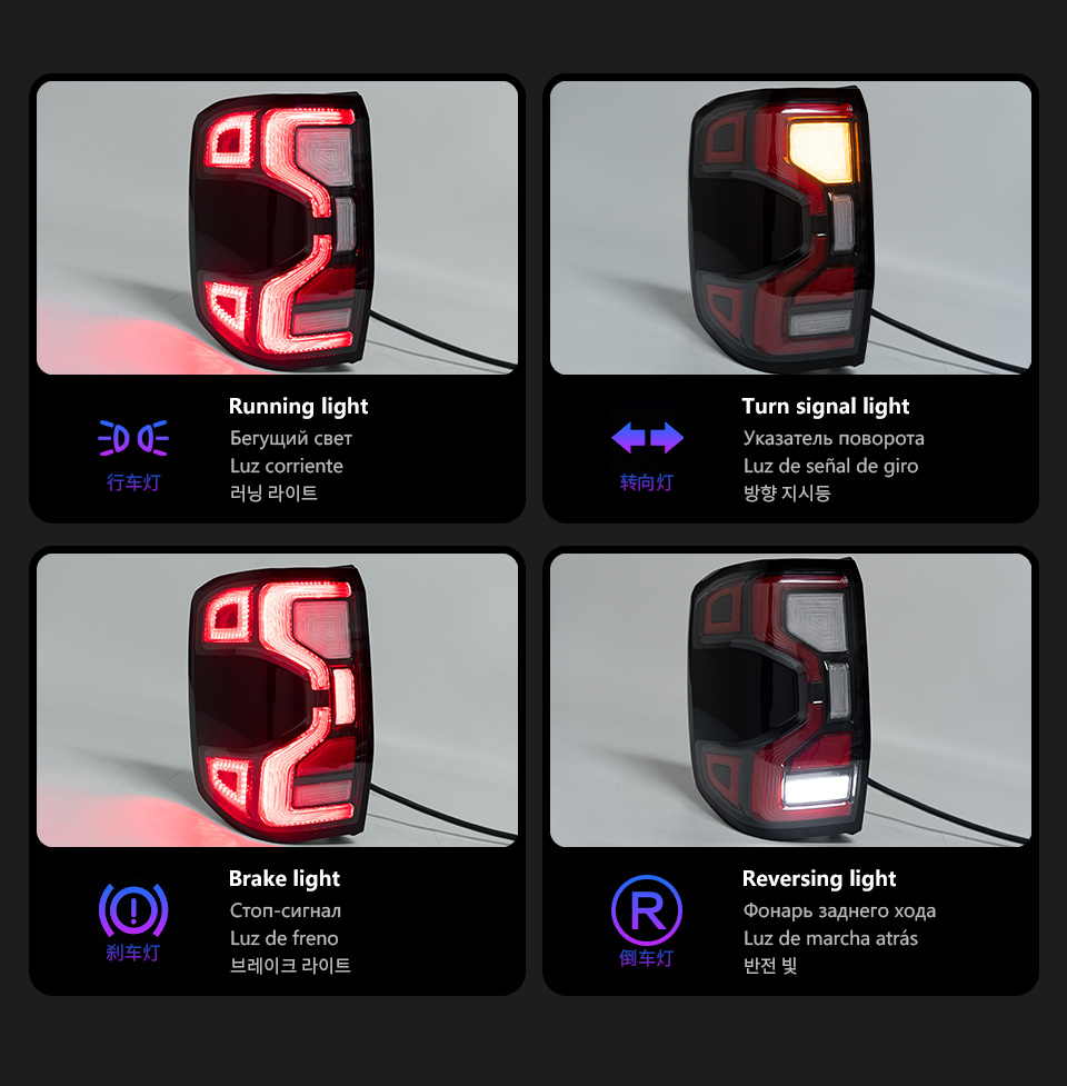 Taillight For Ranger Raptor 2022 2023 Tail Lights With Sequential Turn Signal Animation Brake Parking Lighthouse Facelift