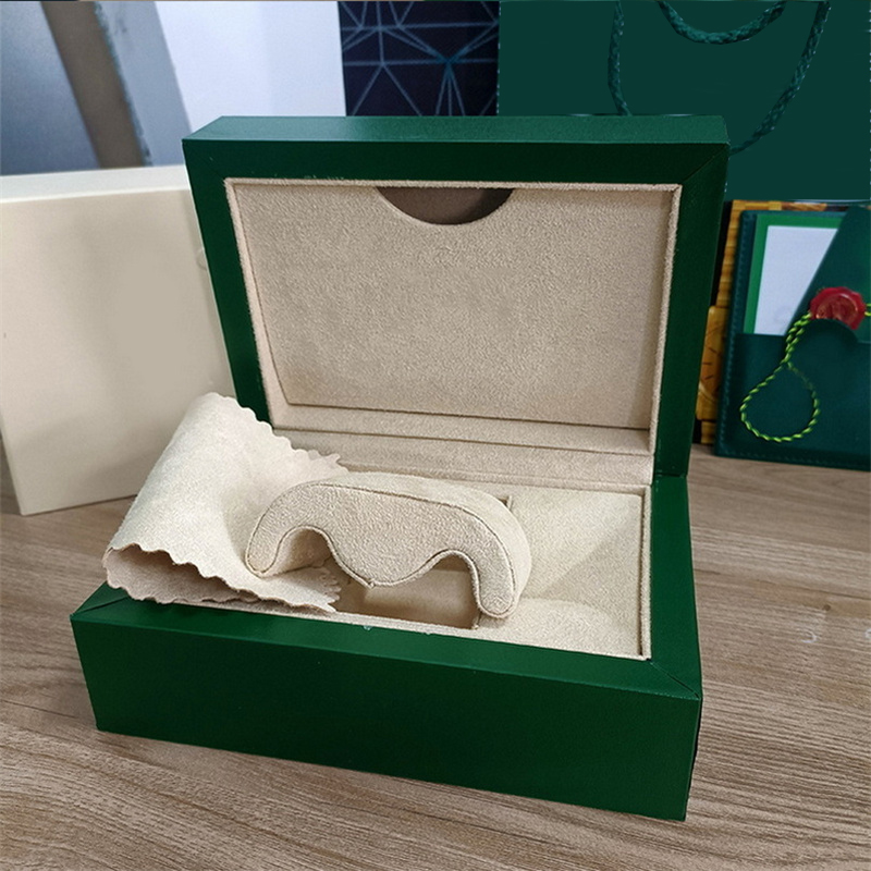 L Luxury Green with Original Watch Boxes Wooden Rolex Cases Papers Card Wallet Boxes Accessories Wristwatch A