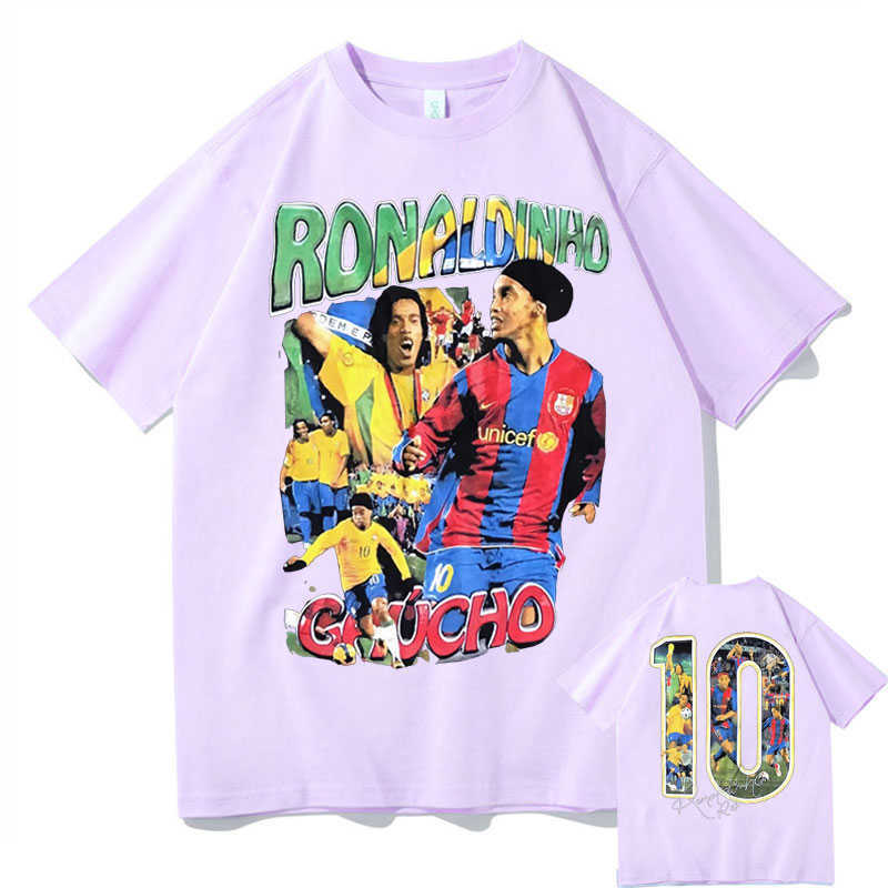Men's T-Shirts Marino Morwood Ronaldinho Double Sided Graphic Tshirt Male Hip Hop Tee Oversized T Shirt Streetwear Men Fashion Casual T-shirts T2