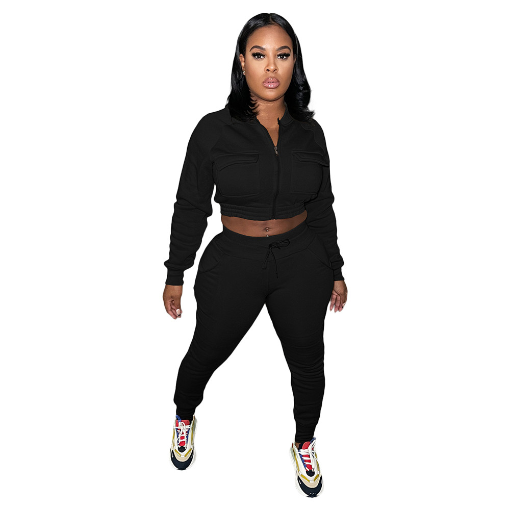 Fall Winter Tracksuits Women Outfits Two Piece Sets Long Sleeve Sweatsuits Solid Jacket And Pants Casual Sportswear Outdoor Fitness Jogger suits 8712