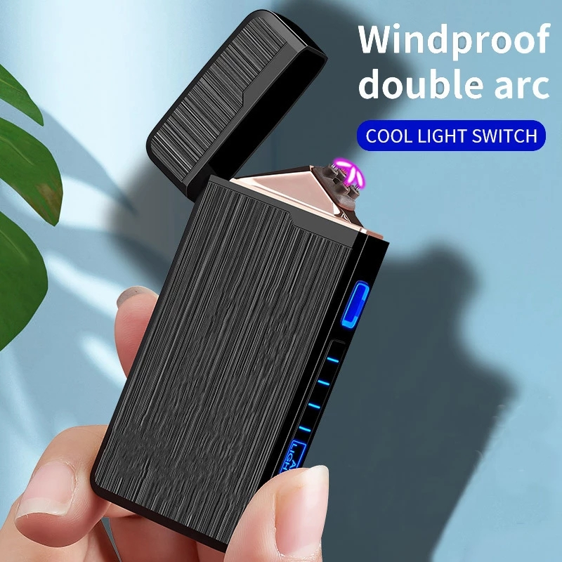 USB Electric Lighter Plasma Dual Arc Windproof Of Men Flameless Cigarette Lighters Rechargeable Lighter Touch Sensor For Gift
USB Electric Lighter Plasma Dual Arc Windproof Of Men Flameless Cigarette Lighters Rechargeable Lighter Touch Sensor For Gift