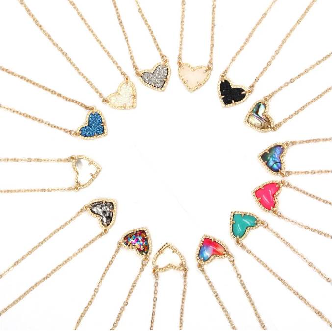 New Valentines Gift Faux Glitter Abalone Stone Small Heart Shaped 3D Resin Shell Mini Love Druzy Necklaces for Women Pendants
New Valentines Gift Faux Glitter Abalone Stone Small Heart Shaped 3D Resin Shell Mini Love Druzy Necklaces for Women Pendants