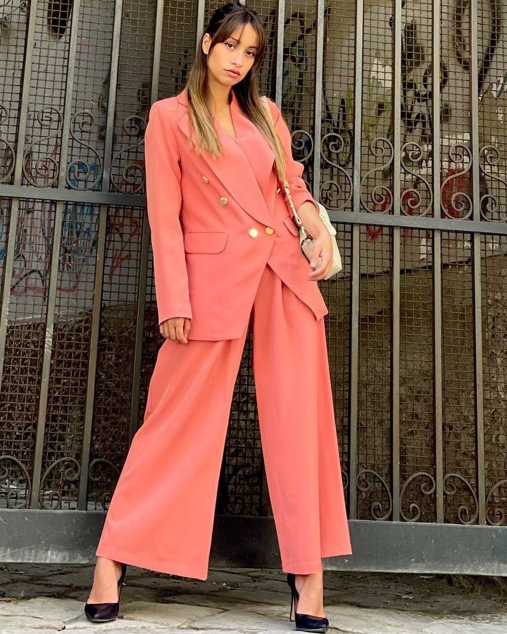 Leisure Candy Color Women Blazer Suits Women Custom Made Loose Pants Evening Party Formal Birthday Work Wear 2 Pieces