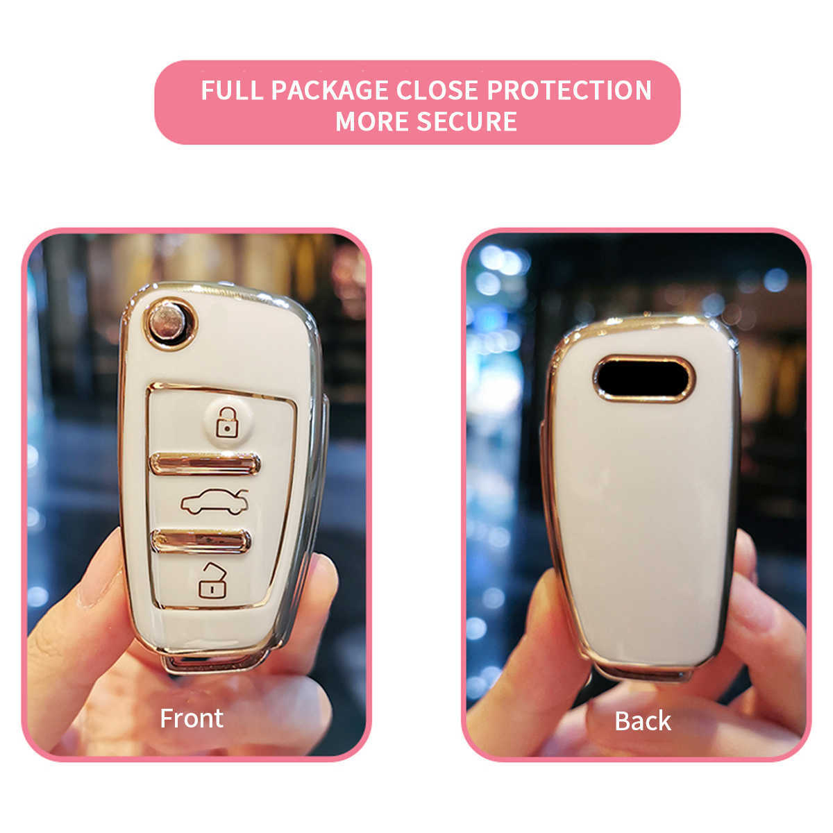 New Soft TPU Key Case Cover For Audi A1 A3 A4 A5 Q7 A6 C5 C6 Car Holder Shell Remote Cover Car-Styling Keychain Car Accessories