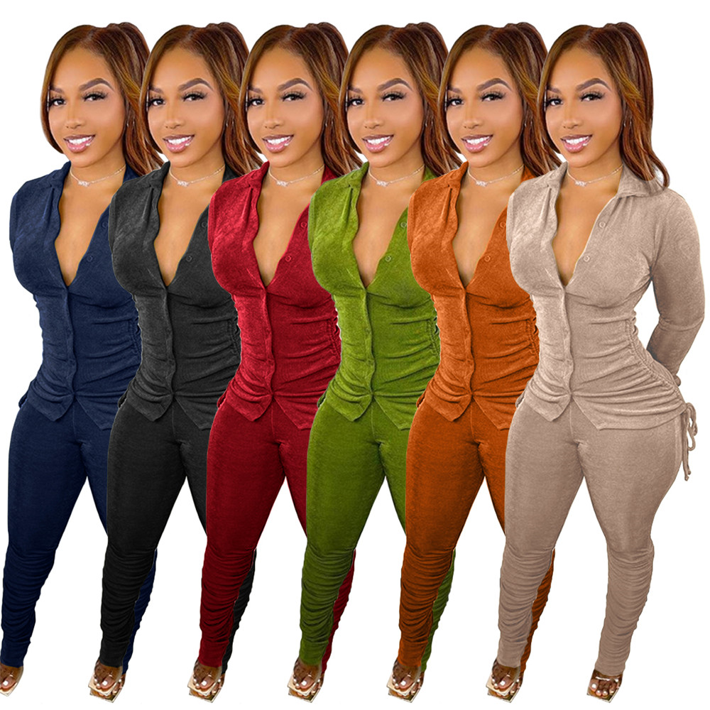 Wholesale Velvet Tracksuits Women Clothes Fall Winter Sweatsuits Long Sleeve Shirt and Stacked Pants Two Piece Set Matching Outfit Casual Clothing Bulk 8667, Dark blue
Wholesale Velvet Tracksuits Women Clothes Fall Winter Sweatsuits Long Sleeve Shirt and Stacked Pants Two Piece Set Matching Outfit Casual Clothing Bulk 8667, Dark blue