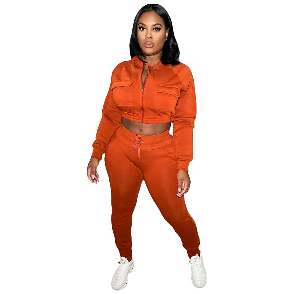 Fall Winter Tracksuits Women Outfits Two Piece Sets Long Sleeve Sweatsuits Solid Jacket And Pants Casual Sportswear Outdoor Fitness Jogger suits 8712