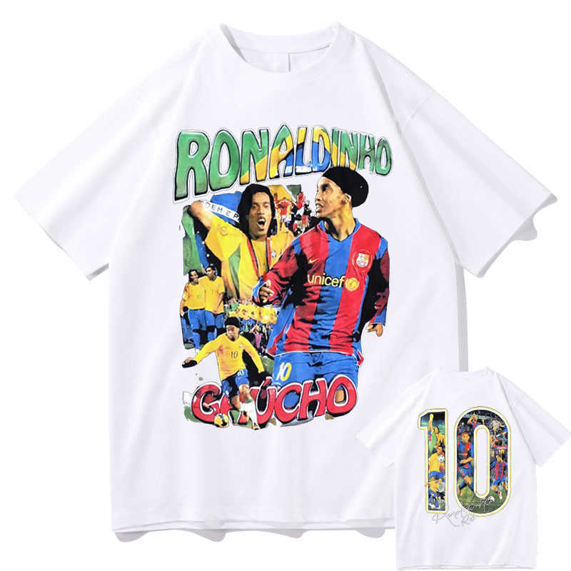 Men's T-Shirts Marino Morwood Ronaldinho Double Sided Graphic Tshirt Male Hip Hop Tee Oversized T Shirt Streetwear Men Fashion Casual T-shirts T2