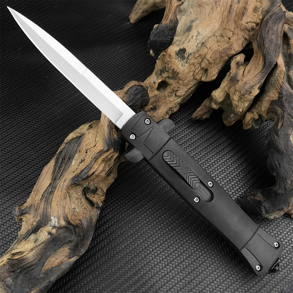 

2023 Italian Tactical Pocket Folding Knife 3.82" 440C Blade Black ABS Handle EDC Hunting Survival Hand Tools AUTO Knives