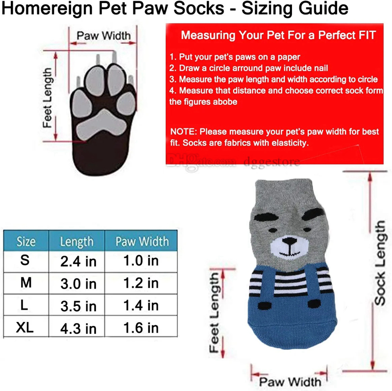 Apparel Anti-Slip Knitted Cotton Dog Cat Soc Pet Paw Protectors for Indoor Wear 14 Color Wholesale A517