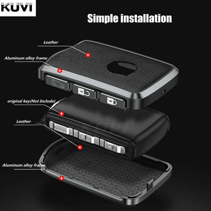 Alloy Leather Car Key Case Cover Shell Fob For Volvo XC40 XC60 S90 XC90 V90 T5 T6 T8 Auto Accessories