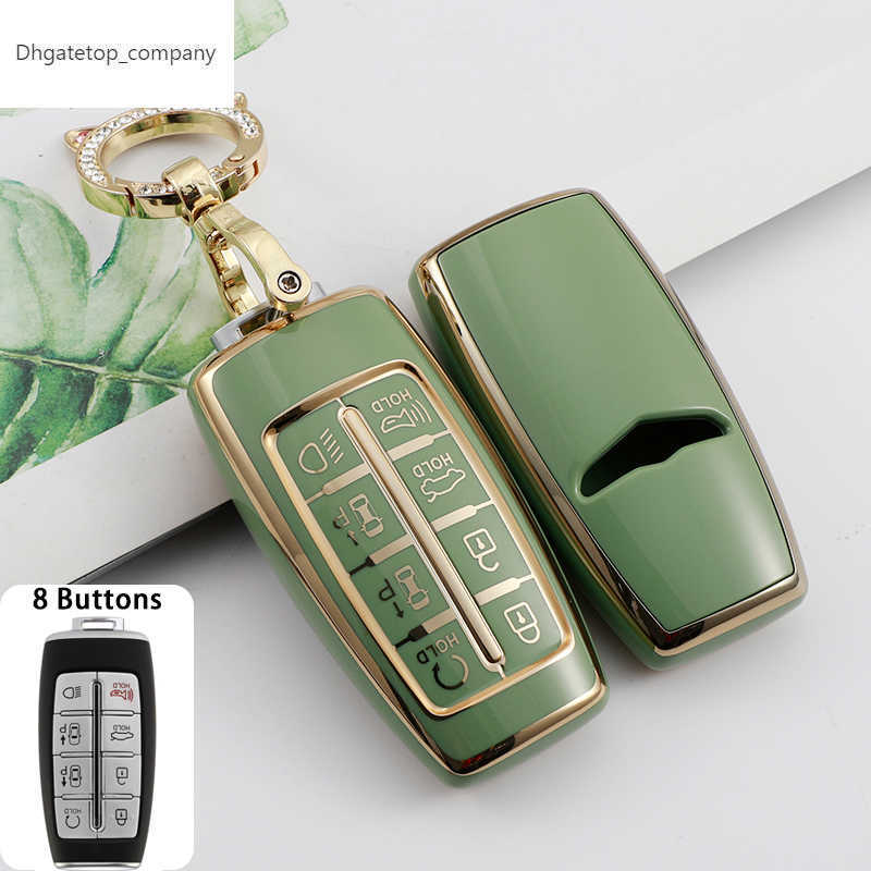TPU Car Key Case 4 6 8 Button Smart Keyless Entry Remote Control Protector Cover For Hyundai Genesis G80 GV80 2019 - 2022