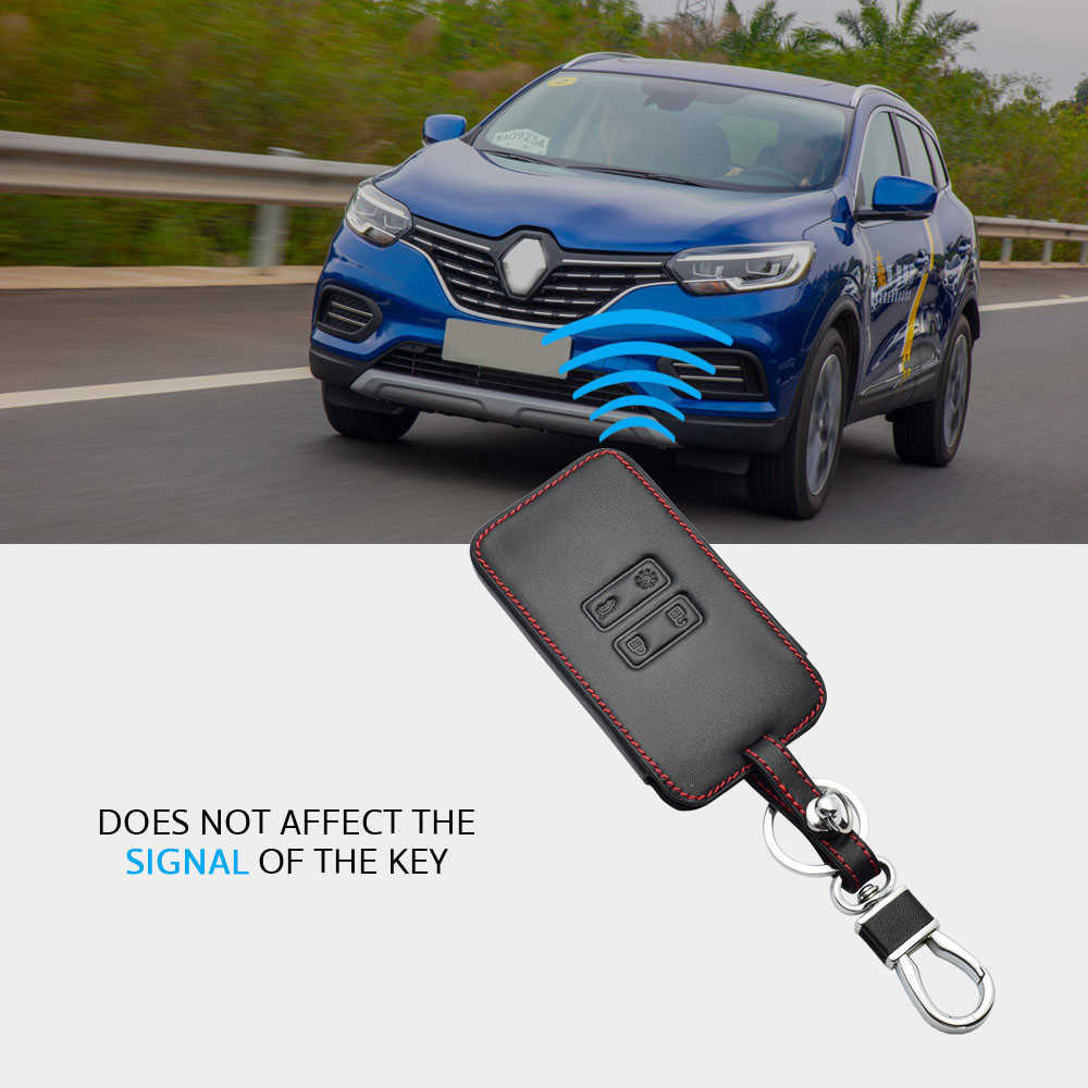 Leather Car Key Cover For Renault Captur Koleos Kadjar Arkana Megane Dacia Duster Sandero Stepway Smart Remote Control Fobs Case