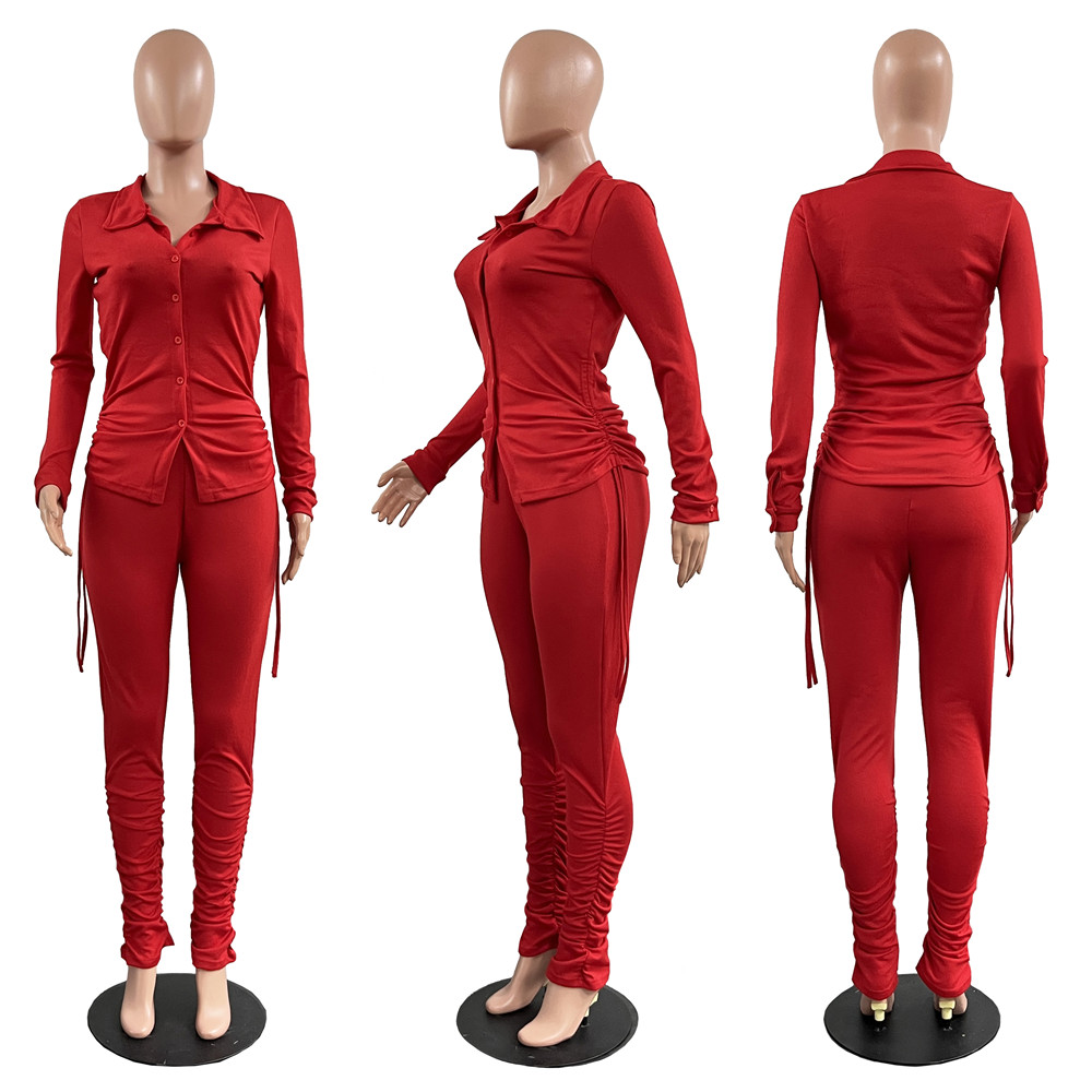 Wholesale Velvet Tracksuits Women Clothes Fall Winter Sweatsuits Long Sleeve Shirt and Stacked Pants Two Piece Set Matching Outfit Casual Clothing Bul