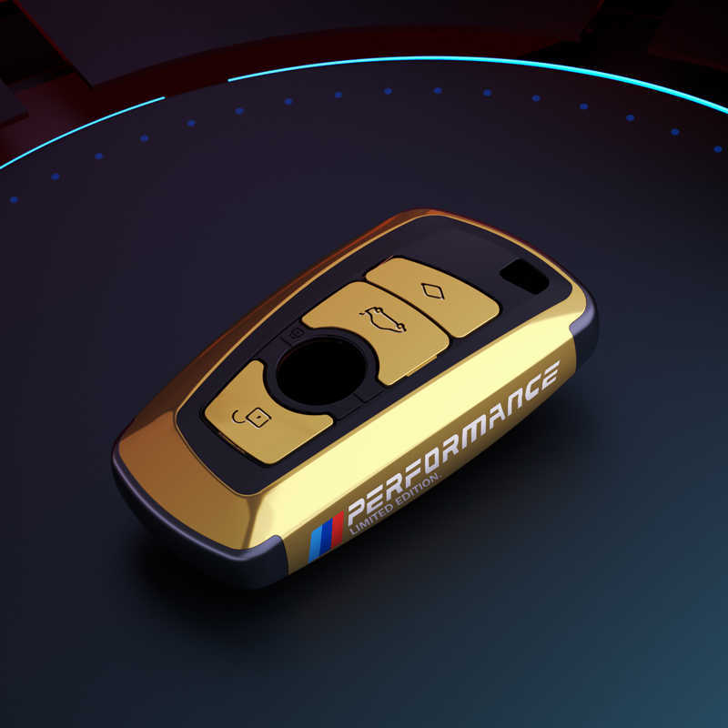 Nano electroplating PC Car Smart Key Fob Case Cover For BMW 3 4 5 Series 320i 530i 550i F20 F21 F30 F31 F25 F01 F02 keychain