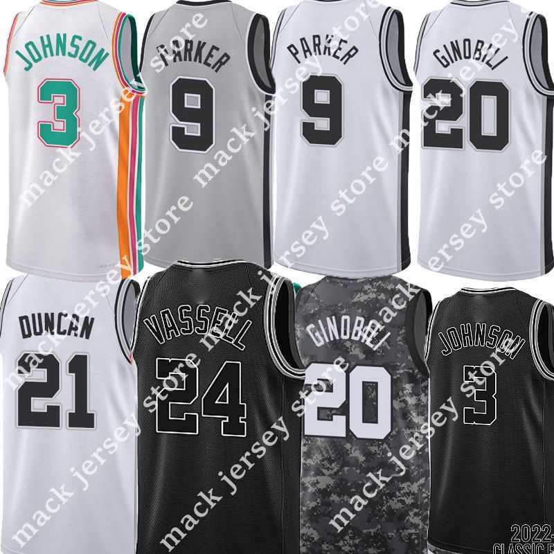 tony parker Jerseys Romeo Langford Jeremy Sochan Manu 20 Ginobili Tim 21 Duncan Keldon Johnson Devin Vassell Men Basketball College jersey