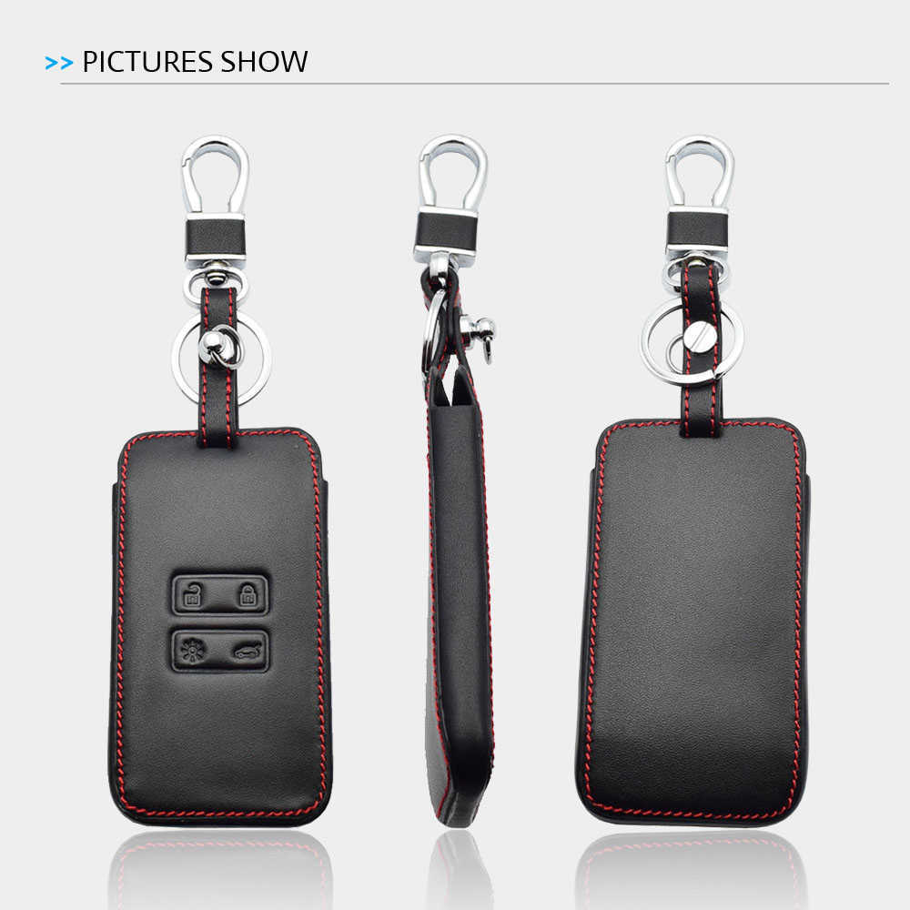 Leather Car Key Cover For Renault Captur Koleos Kadjar Arkana Megane Dacia Duster Sandero Stepway Smart Remote Control Fobs Case