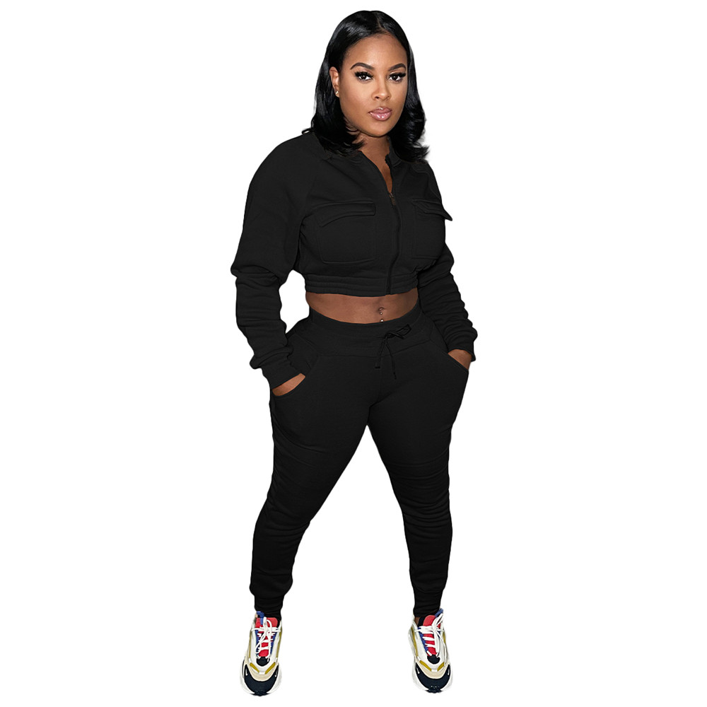 Fall Winter Tracksuits Women Outfits Two Piece Sets Long Sleeve Sweatsuits Solid Jacket And Pants Casual Sportswear Outdoor Fitness Jogger suits 8712