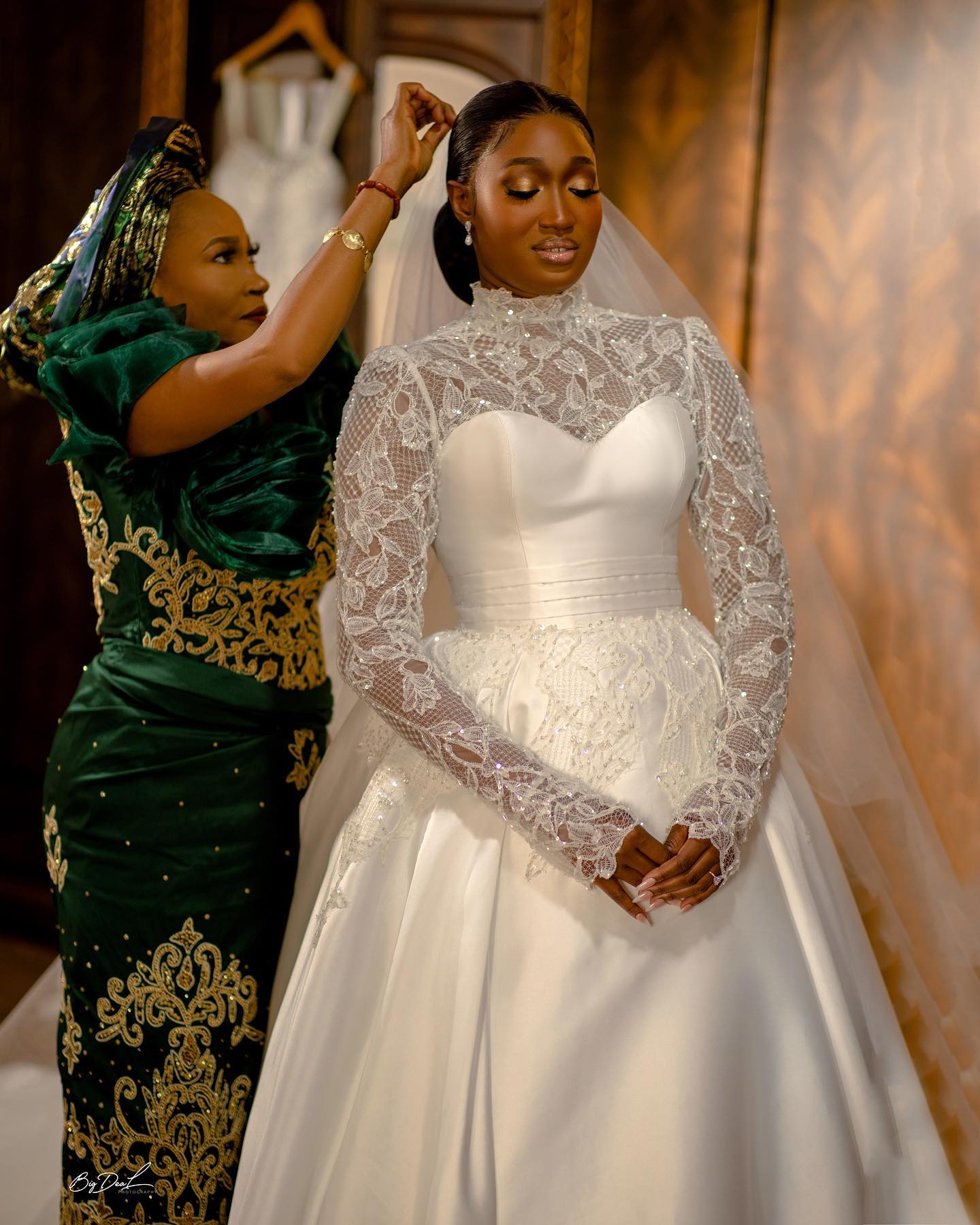 African 2023 Mermaid Wedding Dresses with Detachable Train Puffy Skirt High Neck Country Garden Royal Bridal Gowns Vestido De Novia